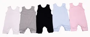 100% 6-Pack Cotton Blank Sleeveless Baby Rompers