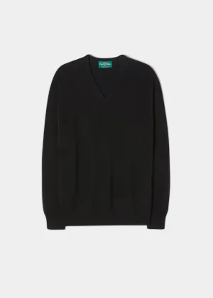 Albury Geelong Wool Jumper in Black - Regular Fit