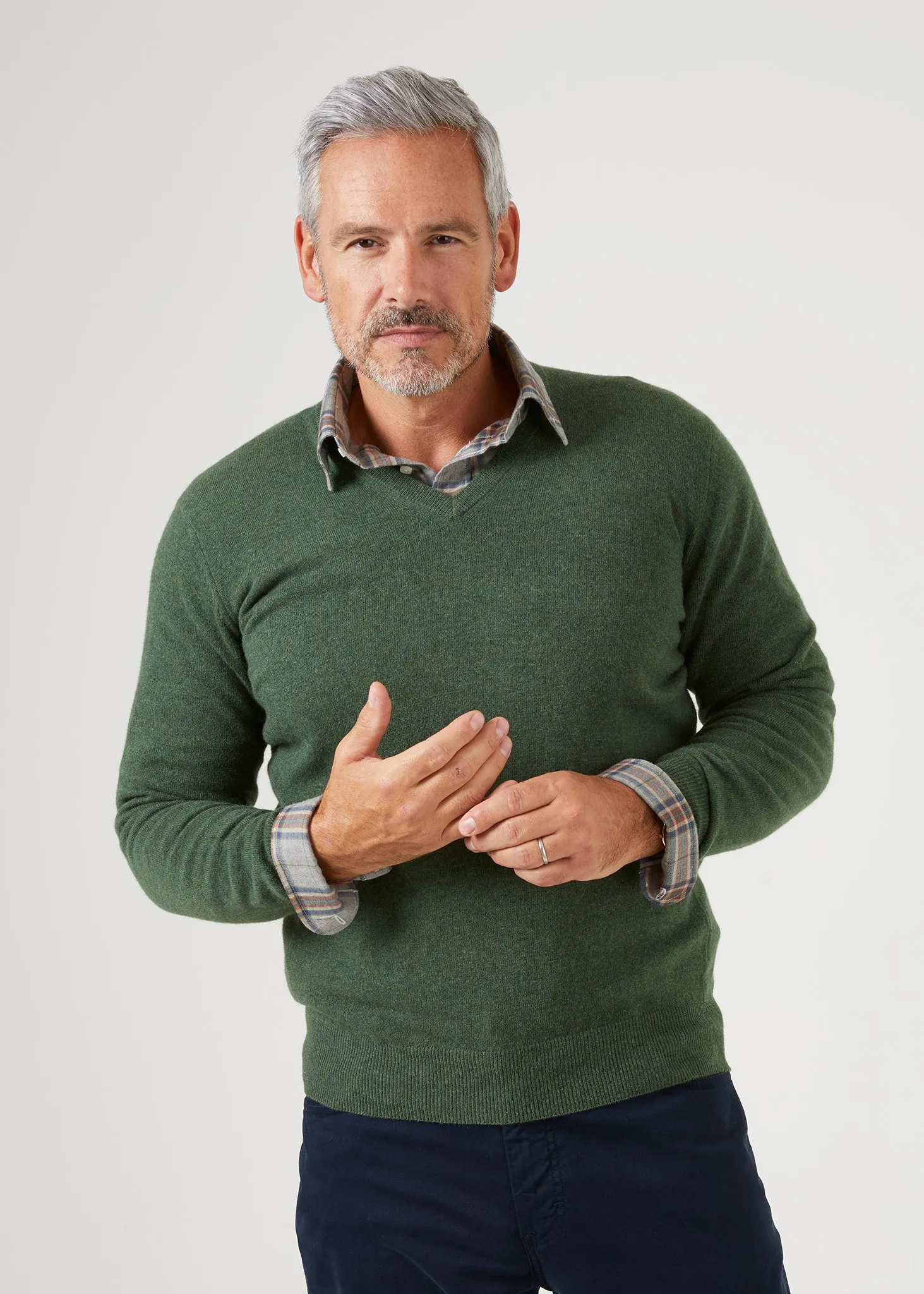 Albury Geelong Wool Jumper in Rosemary - Regular Fit