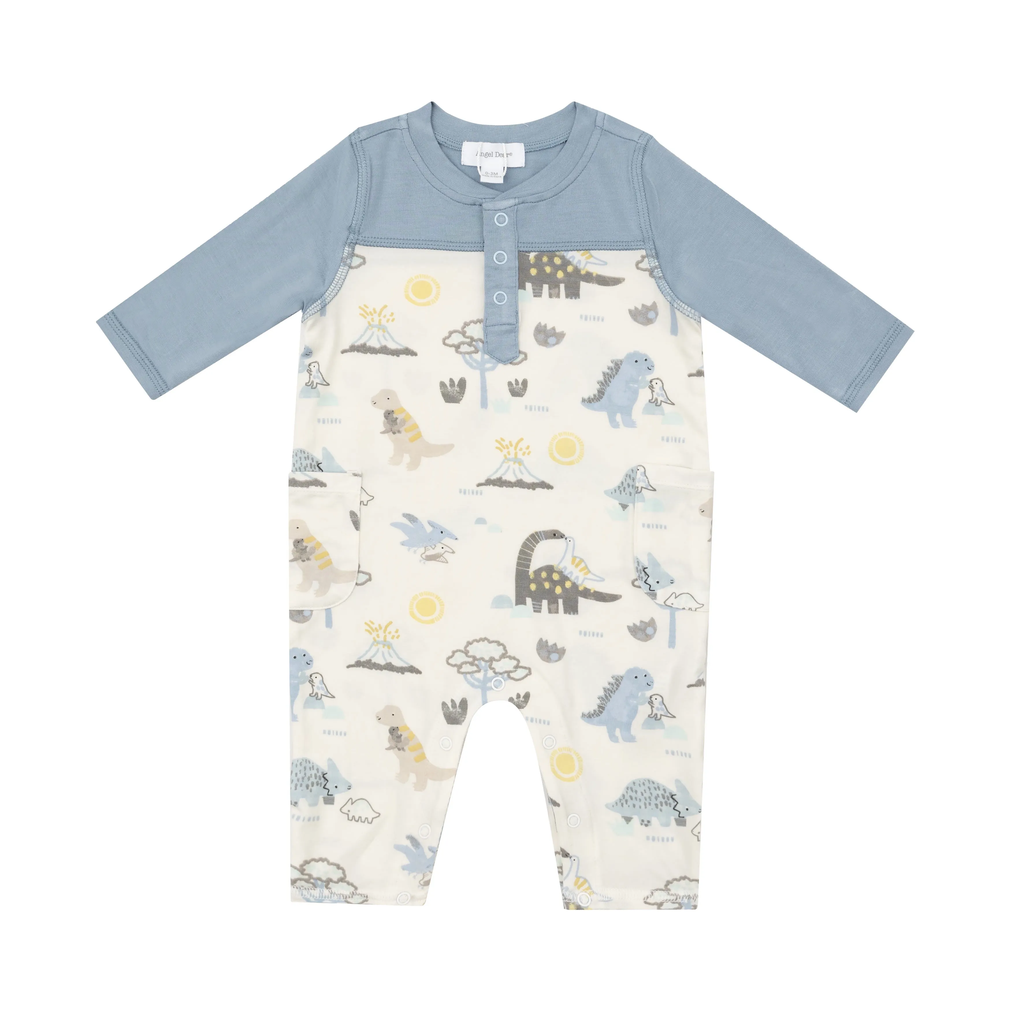 Angel Dear Baby Loves Dinos - Romper W/Contrast 969-F24-BLD 5108