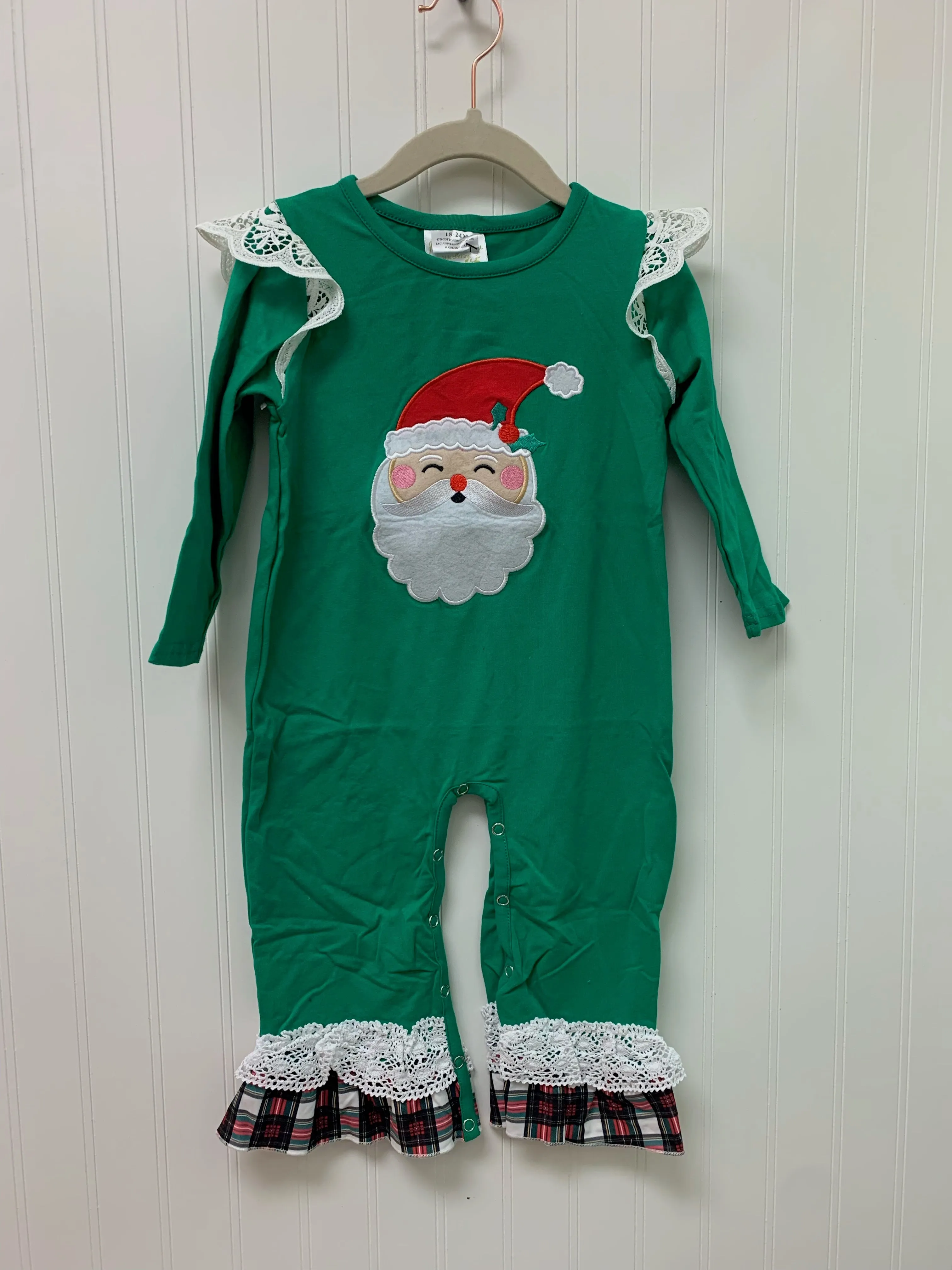 Baby Green Santa Romper