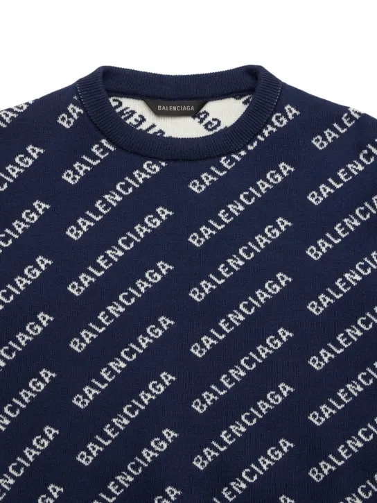 Balenciaga   Logo cotton blend crewneck sweater 