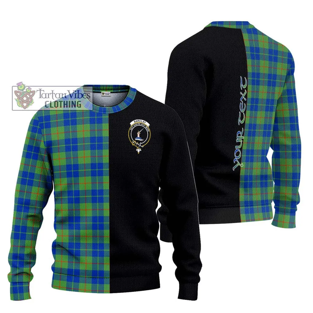 Barclay Hunting Ancient Tartan Ugly Sweater with Family Crest and Half Of Me Style