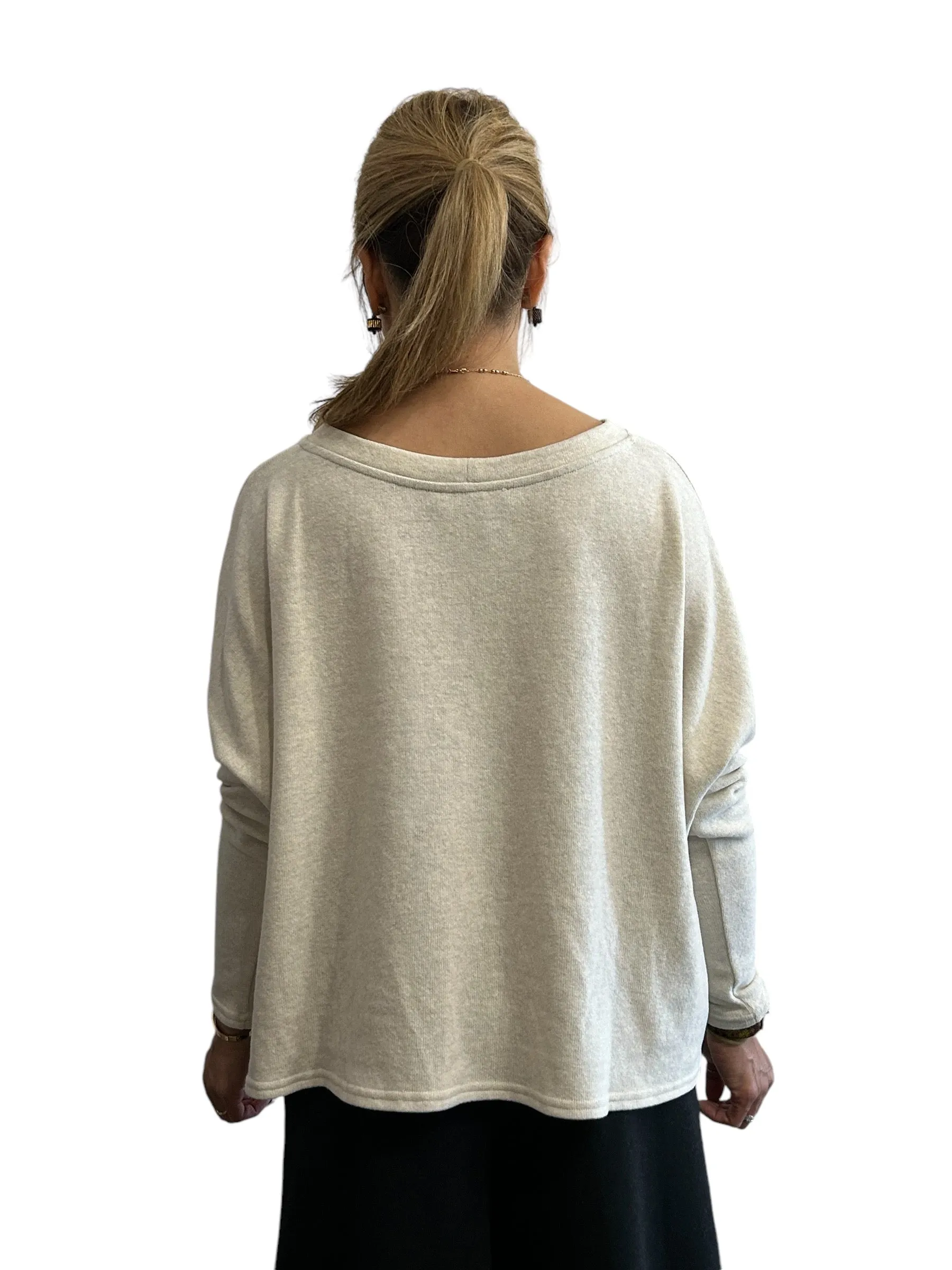 Basic Sweater Boxy cut Cream