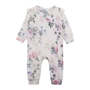 Bebe Ella Print L/S Zip Romper (Size NB-0)