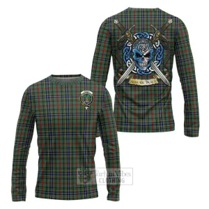 Bisset Tartan Long Sleeve T-Shirt with Family Crest Celtic Skull Style