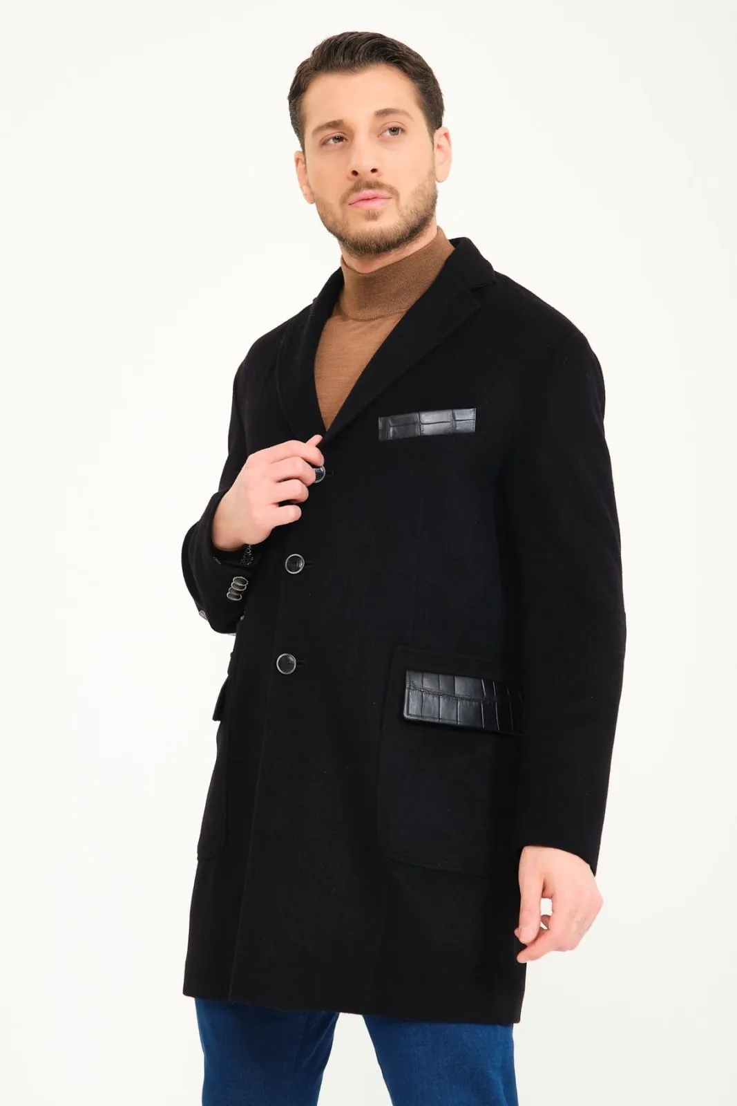 Black Cashmere & Wool Coat