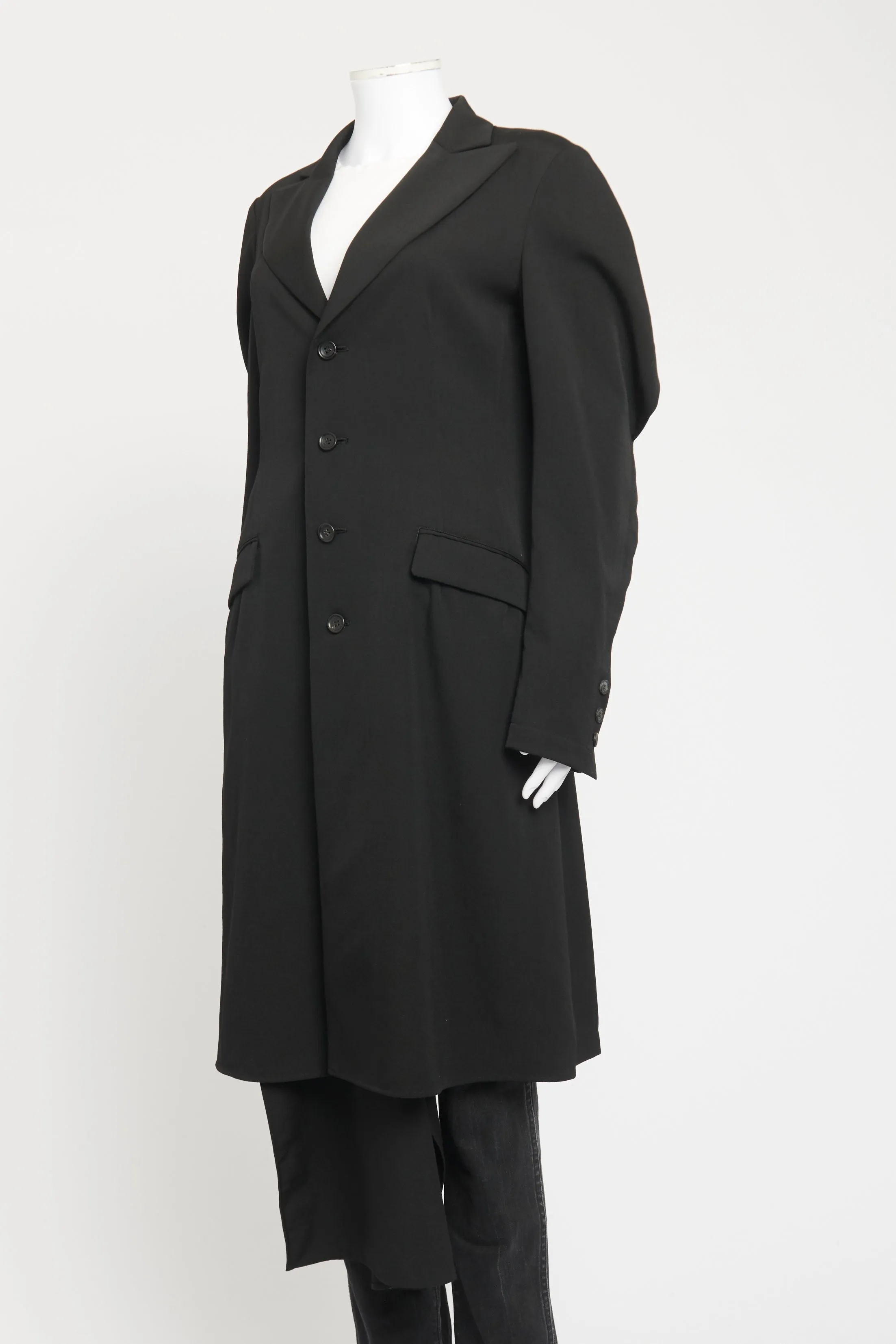 Black Wool Preowned Lightweight Coat