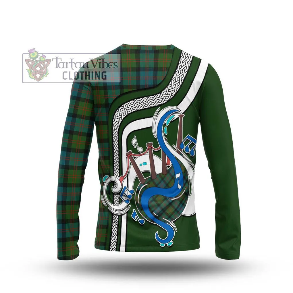 Blair Ancient Tartan Long Sleeve T-Shirt with Epic Bagpipe Style