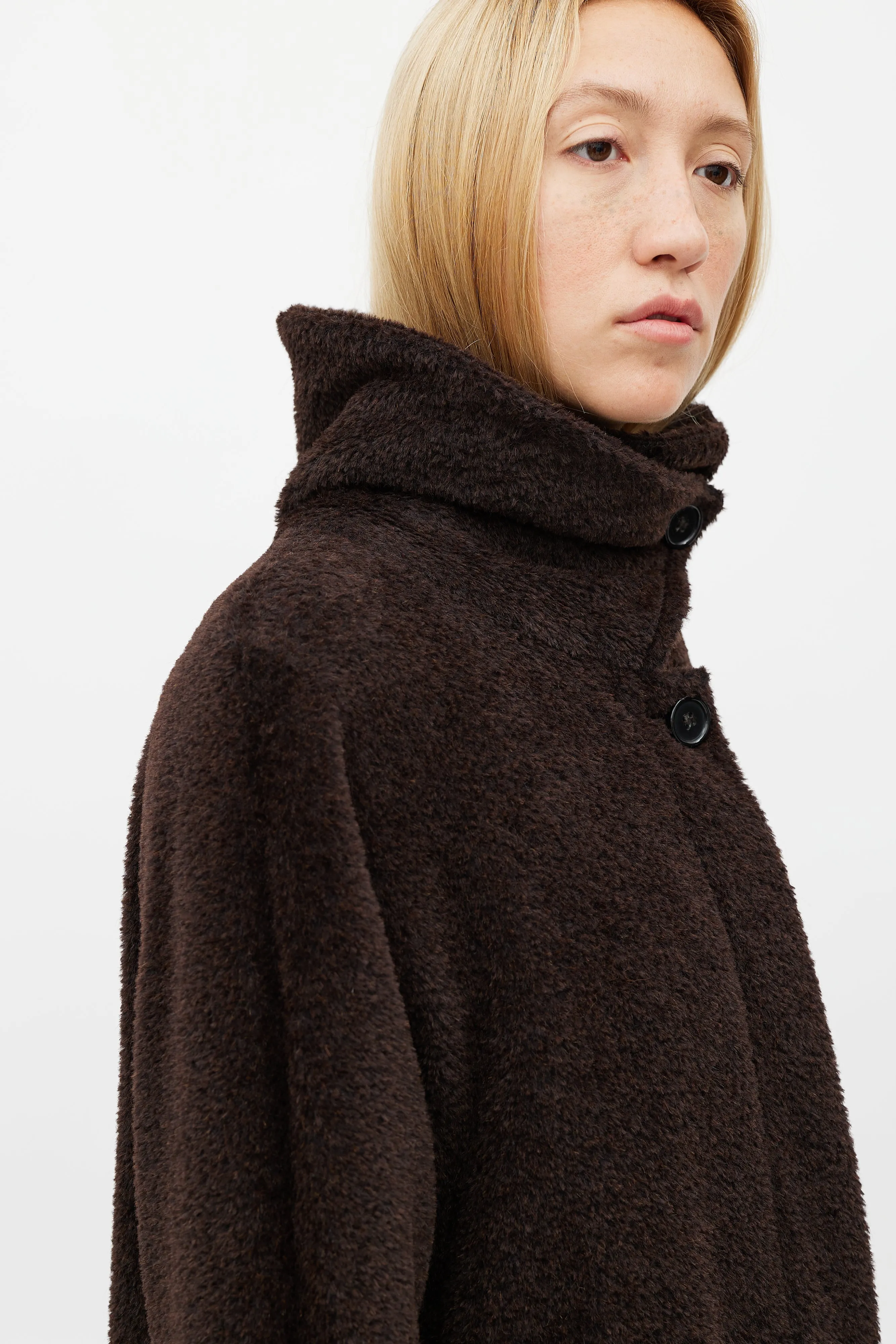 Brown Alpaca Wool Coat