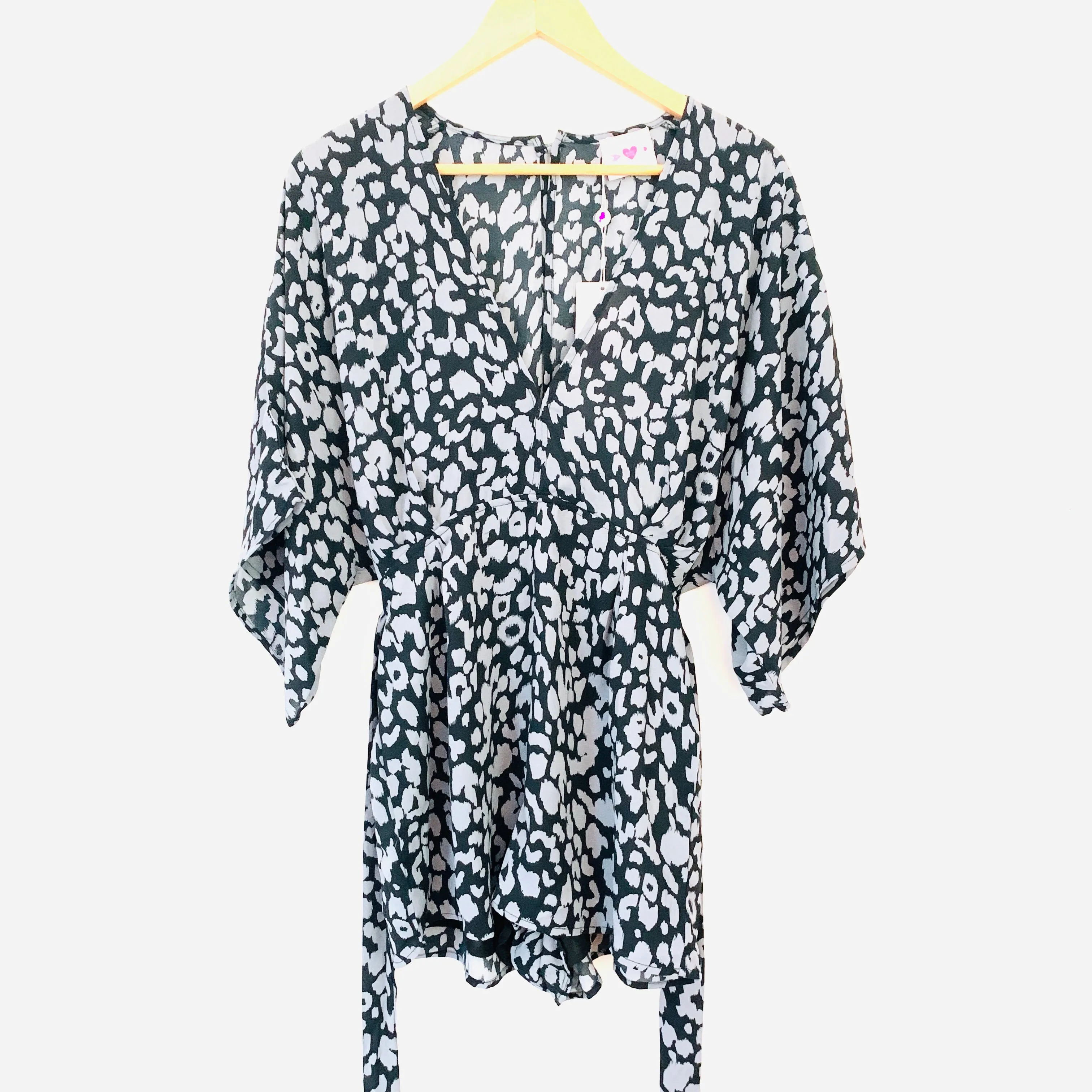 Buddy Love Black/Grey Animal Print Romper NWT- Size S