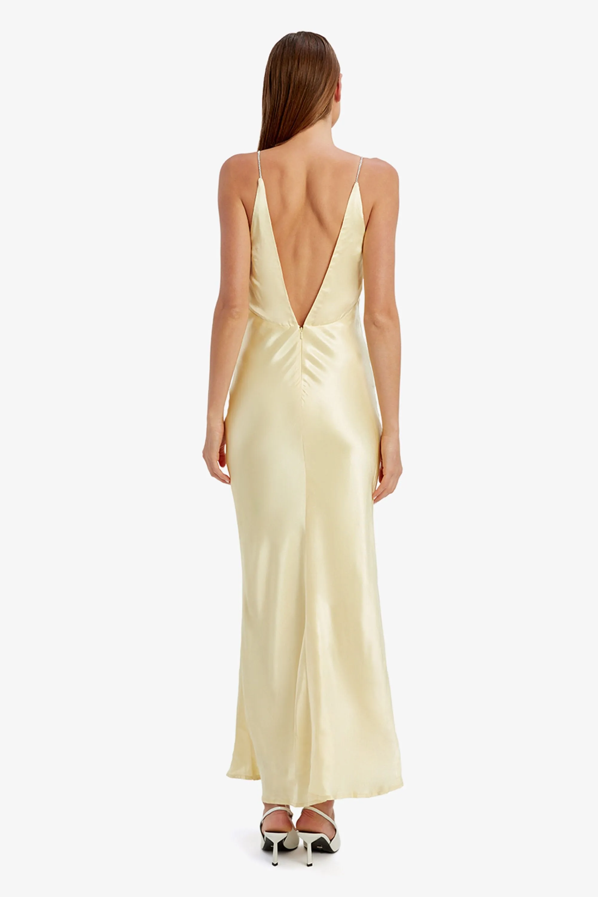 Capri Diamante Slip Dress - Canary Yellow