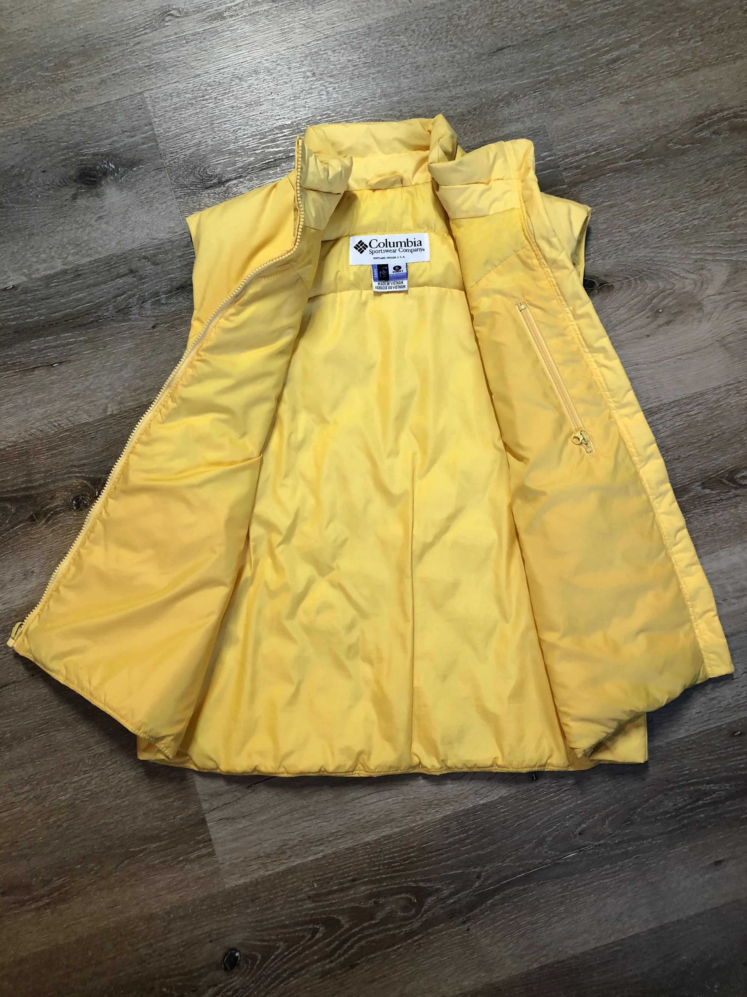 Columbia Pale Yellow Down Filled Puffer Vest