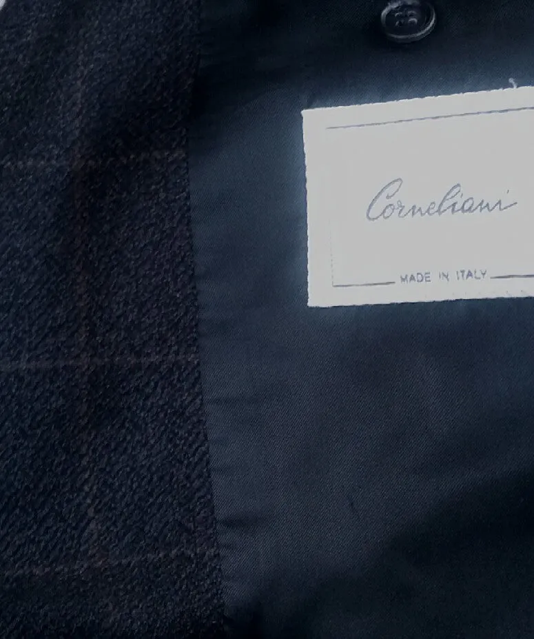 Corneliani Blue Herringbone Wool Sport Coat- size 44L