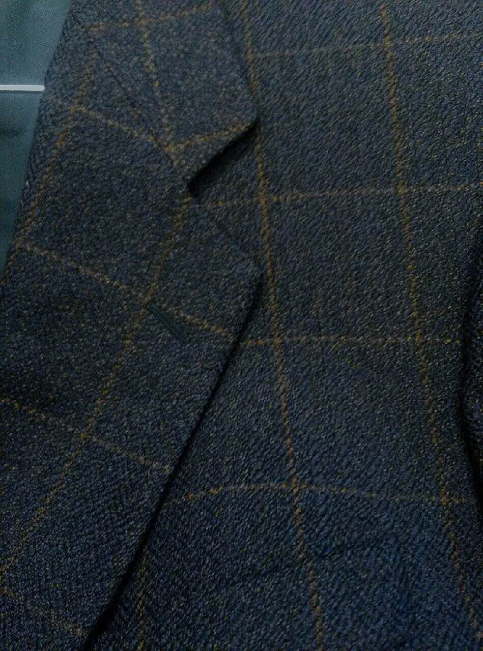 Corneliani Blue Herringbone Wool Sport Coat- size 44L