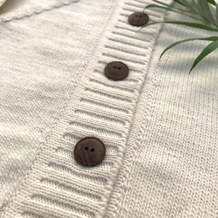 Cream Merino Wool Cardigan