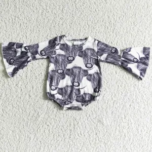 Cute Infant Baby Rompers Cow Print Boutique Girls Romper LR0017