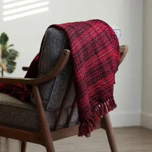 Dark Magenta Throw Blanket 56" X 69" 3.5" TASSELS