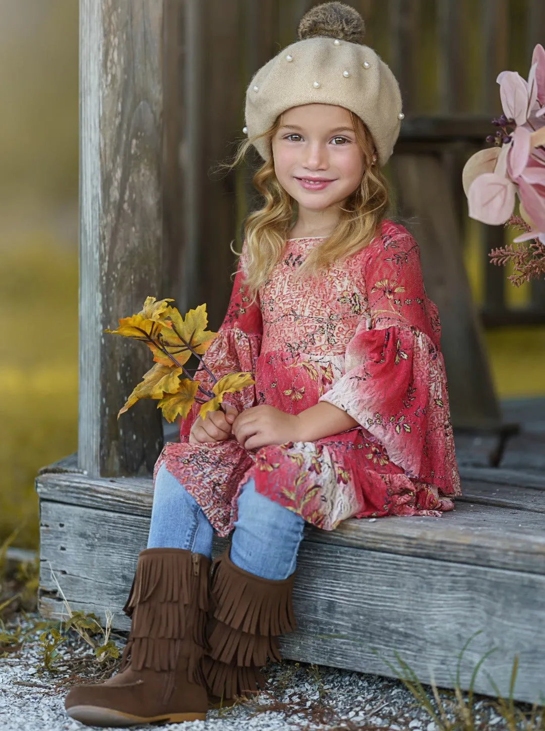 Darling Zoe Boho Coral Floral Tunic