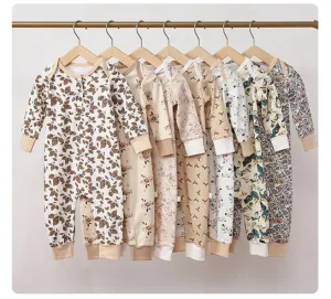 Earthy Floral Romper Soft Stretchy Cotton