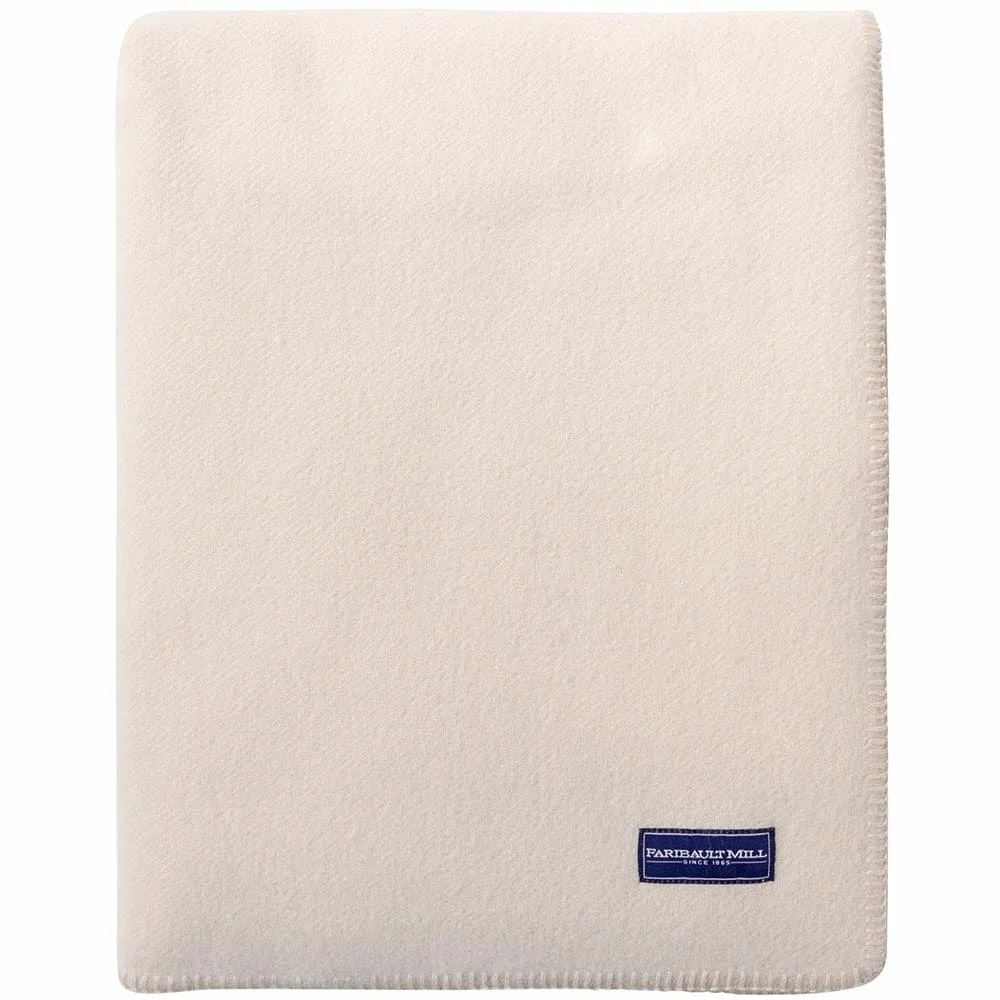 Factory Second Pure & Simple Wool Blanket - Bone/White