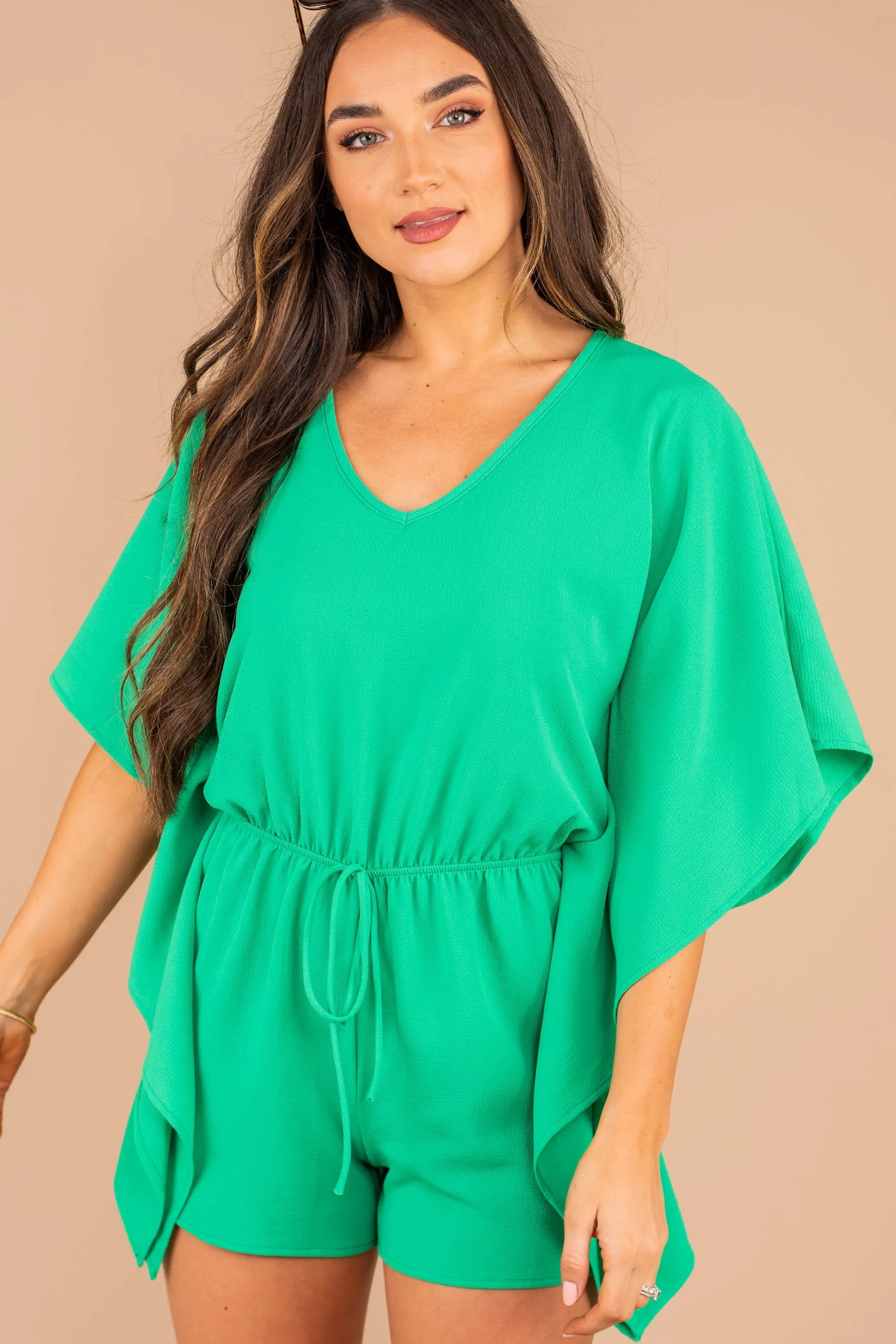 Feeling So Fun Emerald Green Romper