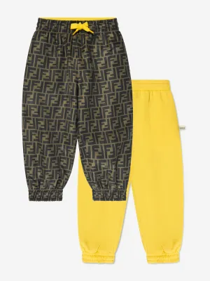 Fendi Kids Zucca Print Joggers in Brown