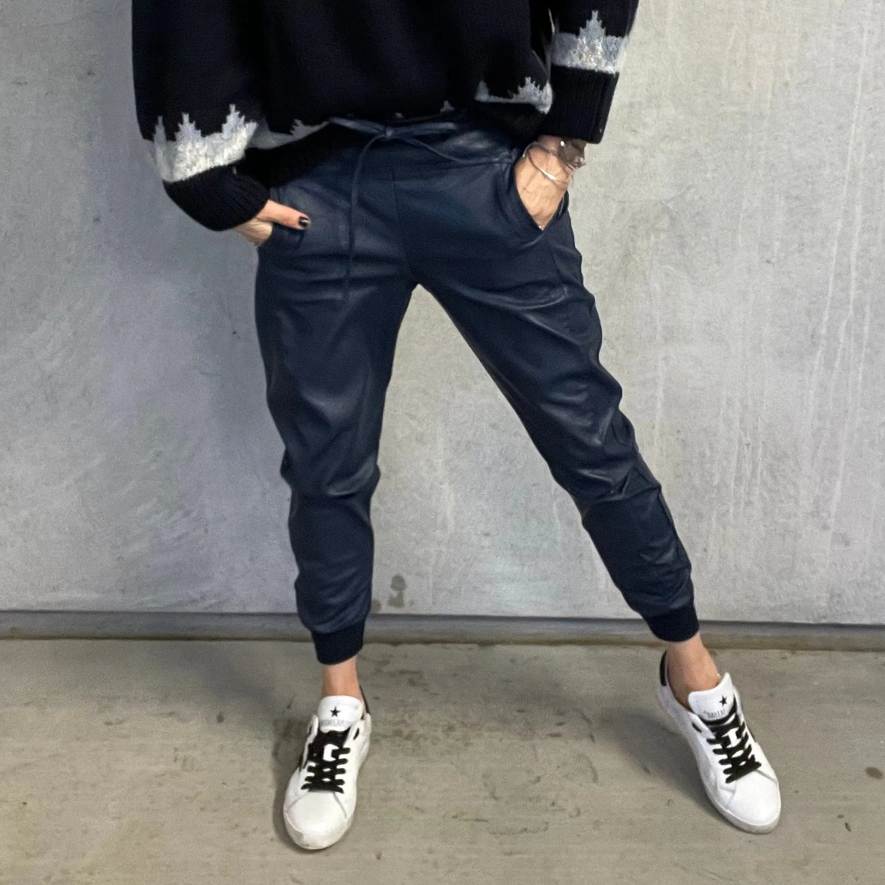 Full faux leather NAVY ULTIMATE joggers *NEW*