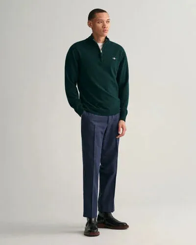 GANT - Super Fine Lambswool Half-Zip Sweater, Tartan Green