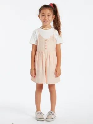 Girls Static Bloom Romper - Hazey Pink