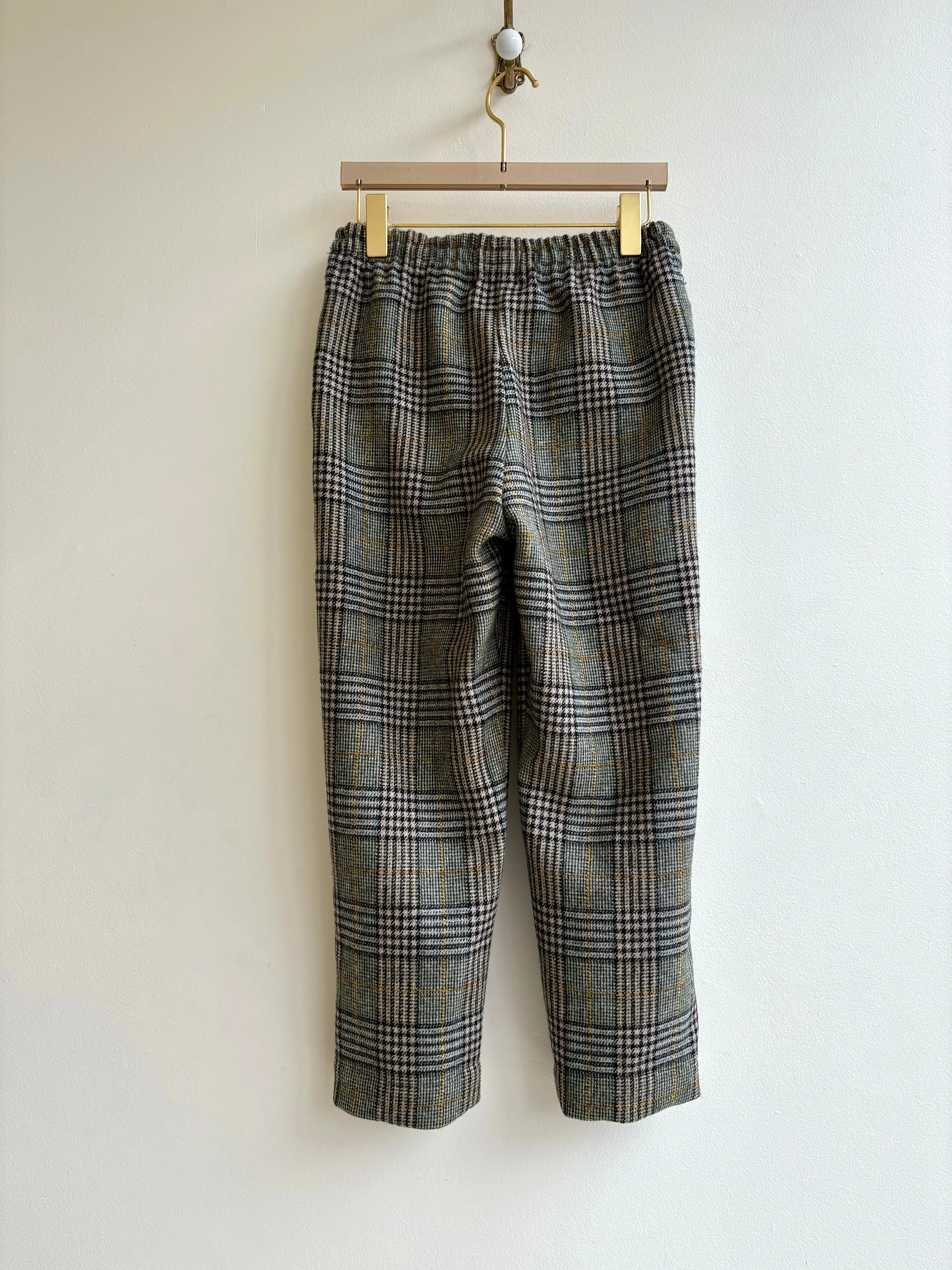 Green Plaid Wool Joggers