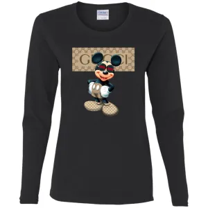 Gucci Mickey Gift Birthday T-shirt Women Long Sleeve Shirt