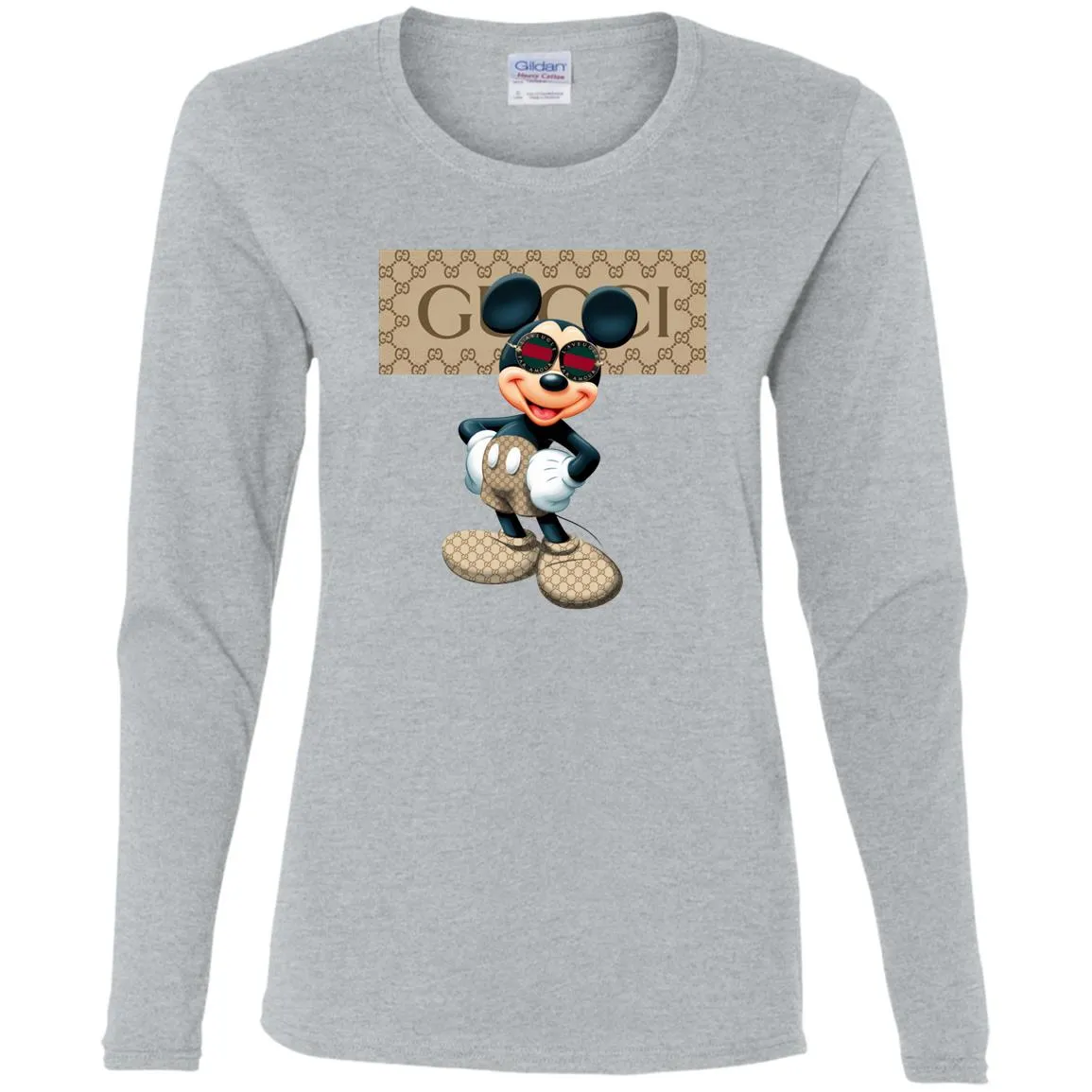 Gucci Mickey Gift Birthday T-shirt Women Long Sleeve Shirt