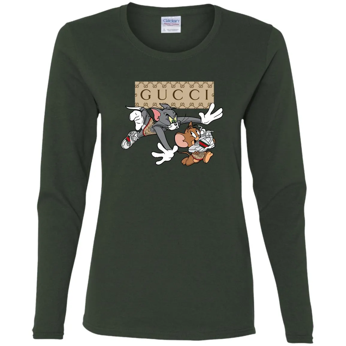 Gucci Tom And Jerry Cartoon T-shirt Women Long Sleeve Shirt