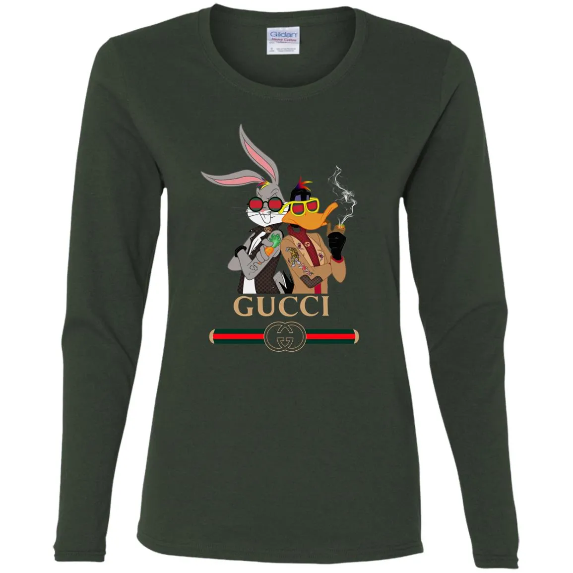 Gucci Trending T-shirt Rabbit And Donald T-shirt Women Long Sleeve Shirt