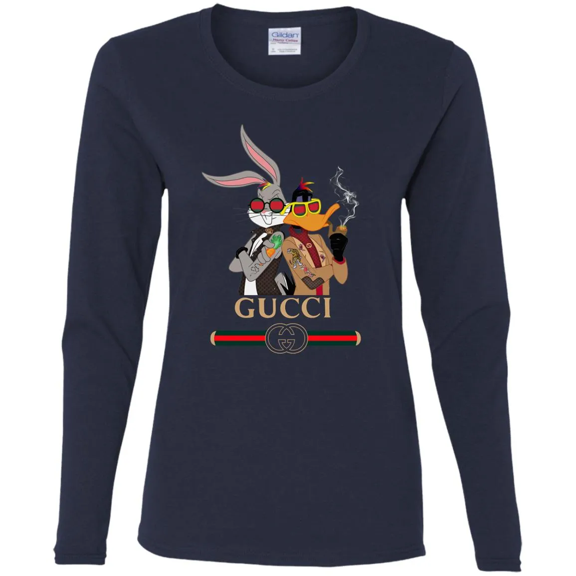 Gucci Trending T-shirt Rabbit And Donald T-shirt Women Long Sleeve Shirt