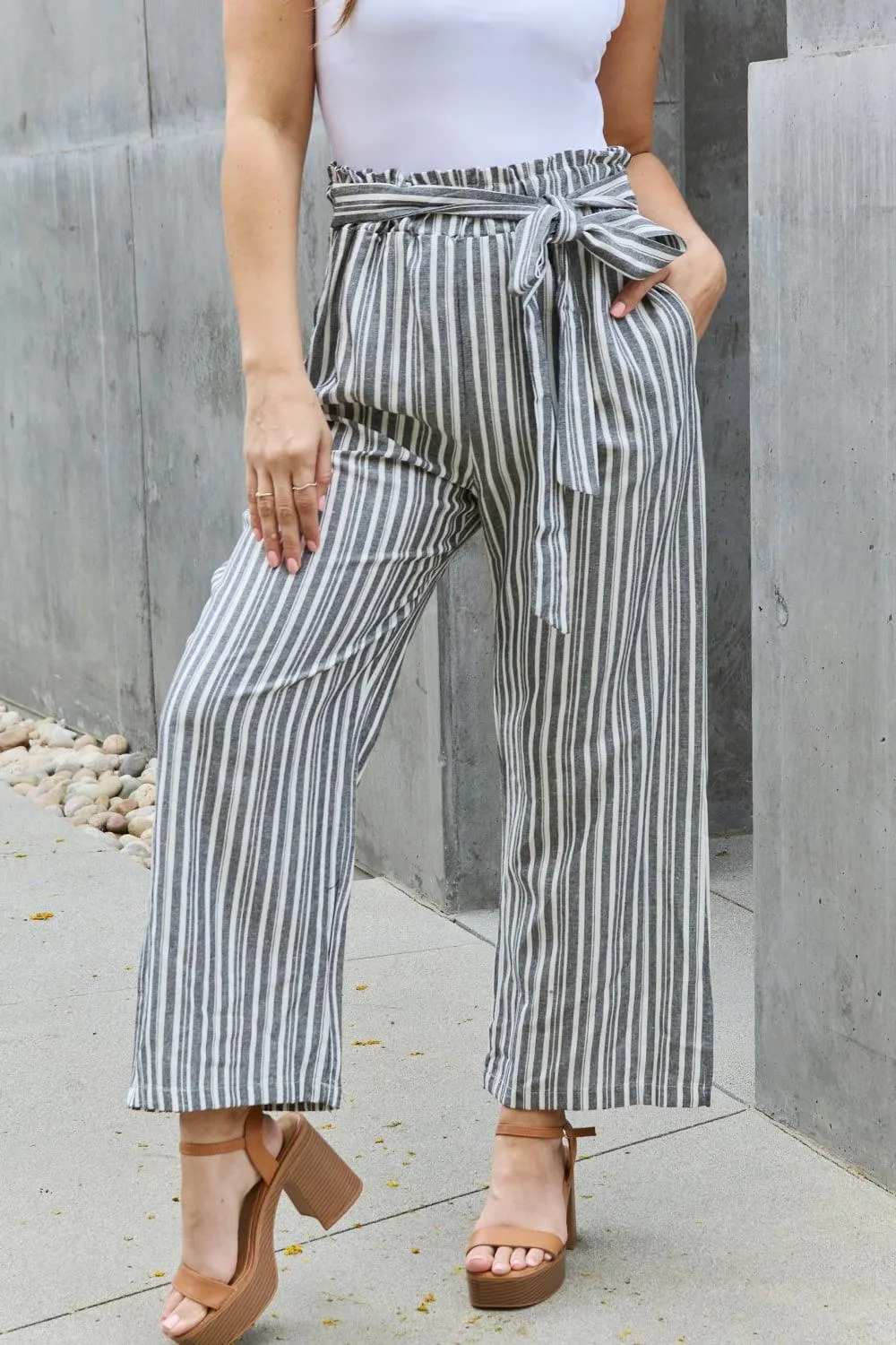 Heimish Find Your Path Full Size Paperbag Waist Striped