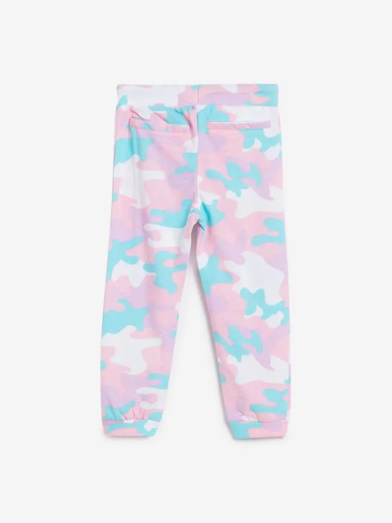 HOP Kids Lilac Camouflage Print Joggers