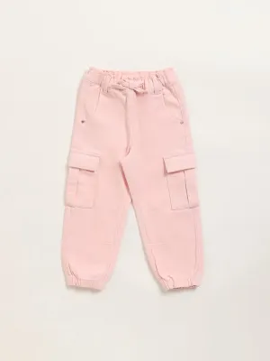 HOP Kids Pink Mid-Rise Cargo Joggers