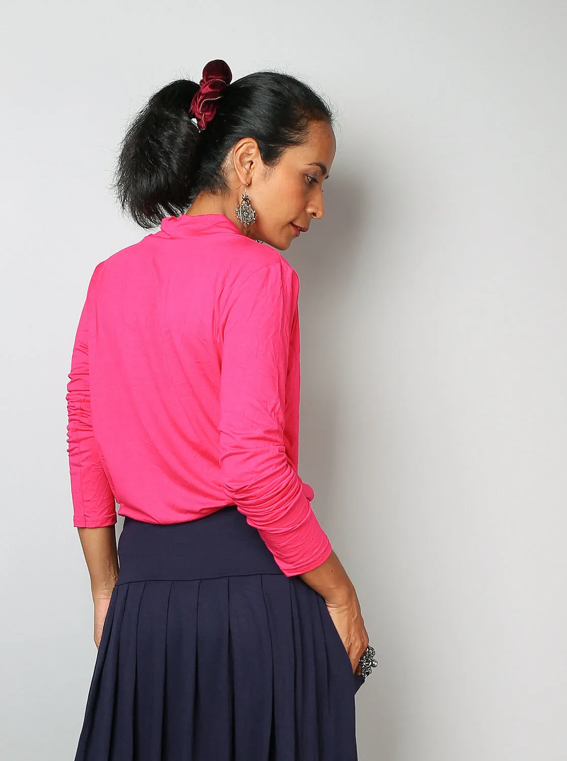 Hot Pink Top / Trendy Blouse Tunic / Pink sweater : Urban Chic Collection No.23