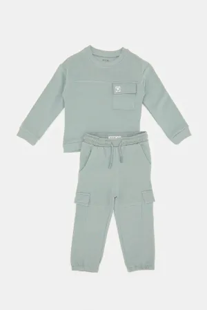 Infant Boys Blue Jogging Suit Set (2 Piece)