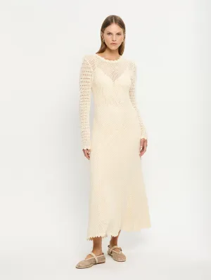 Ingrid Knit Midi Dress - Cream