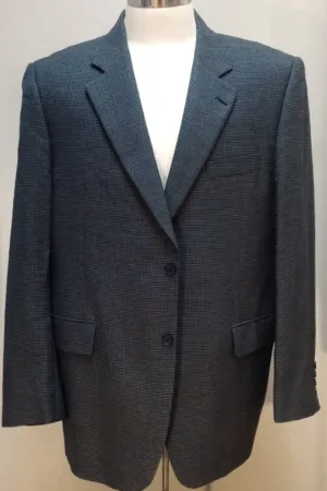 Jack Victor 'Saville-Row'- Blue Mini Check 100% Wool Sport Coat- size 44R