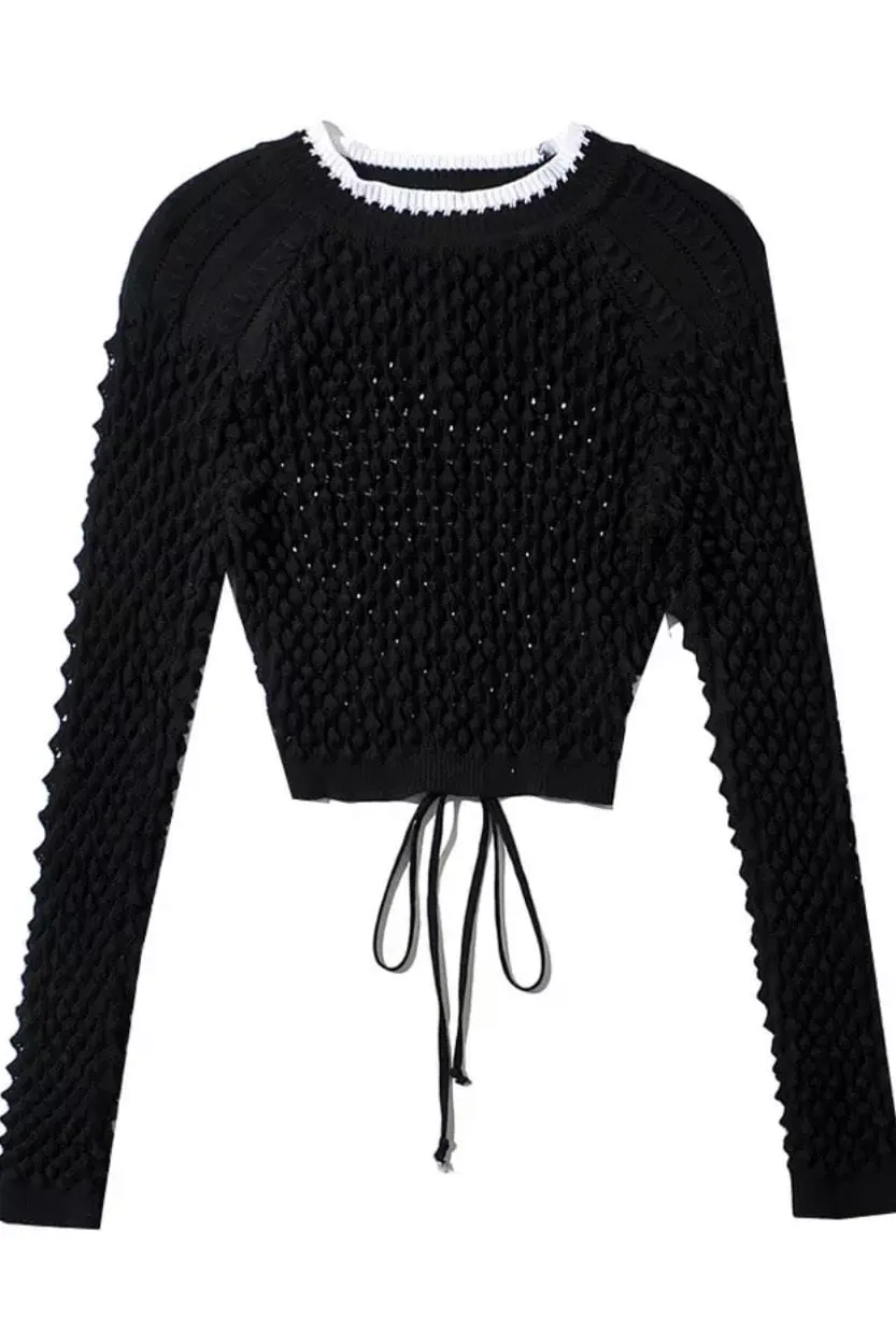 Jessica Bara Bronx Long Sleeve Knit Backless Sweater