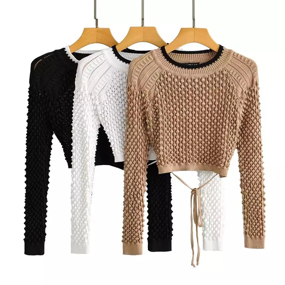 Jessica Bara Bronx Long Sleeve Knit Backless Sweater