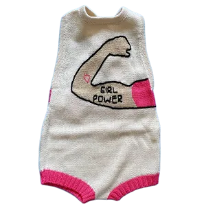 Knit Baby Sleeveless Romper - Girl Power