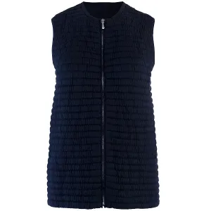 Knitted Zip Sleeveless Vest in Navy