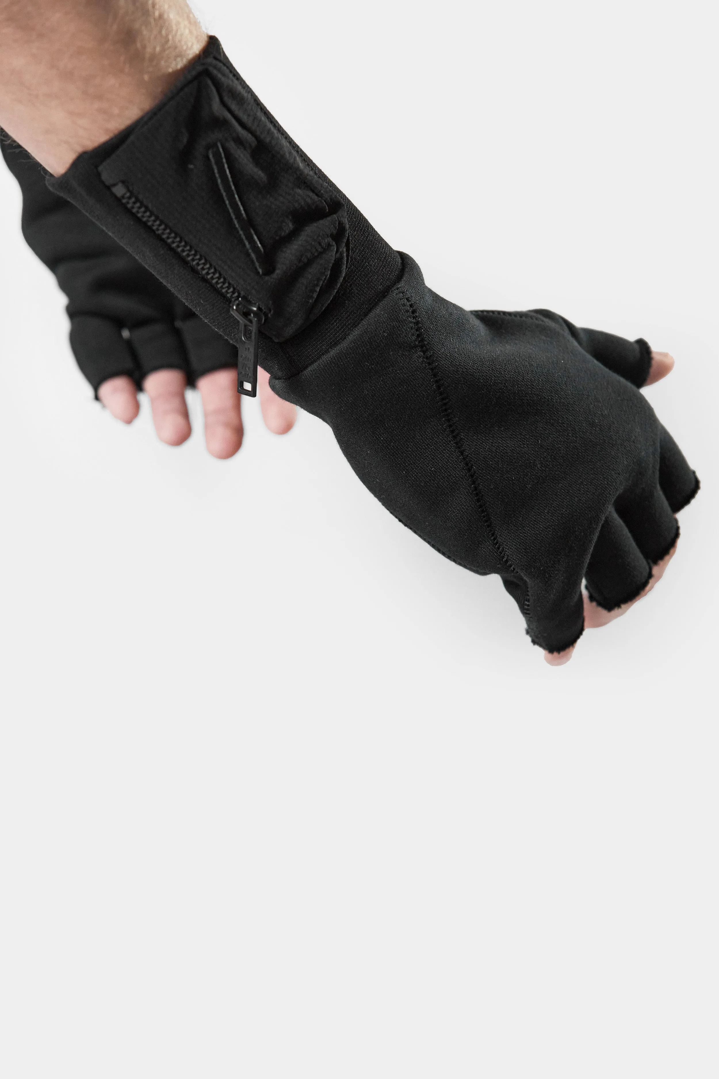 Long cotton half finger gloves