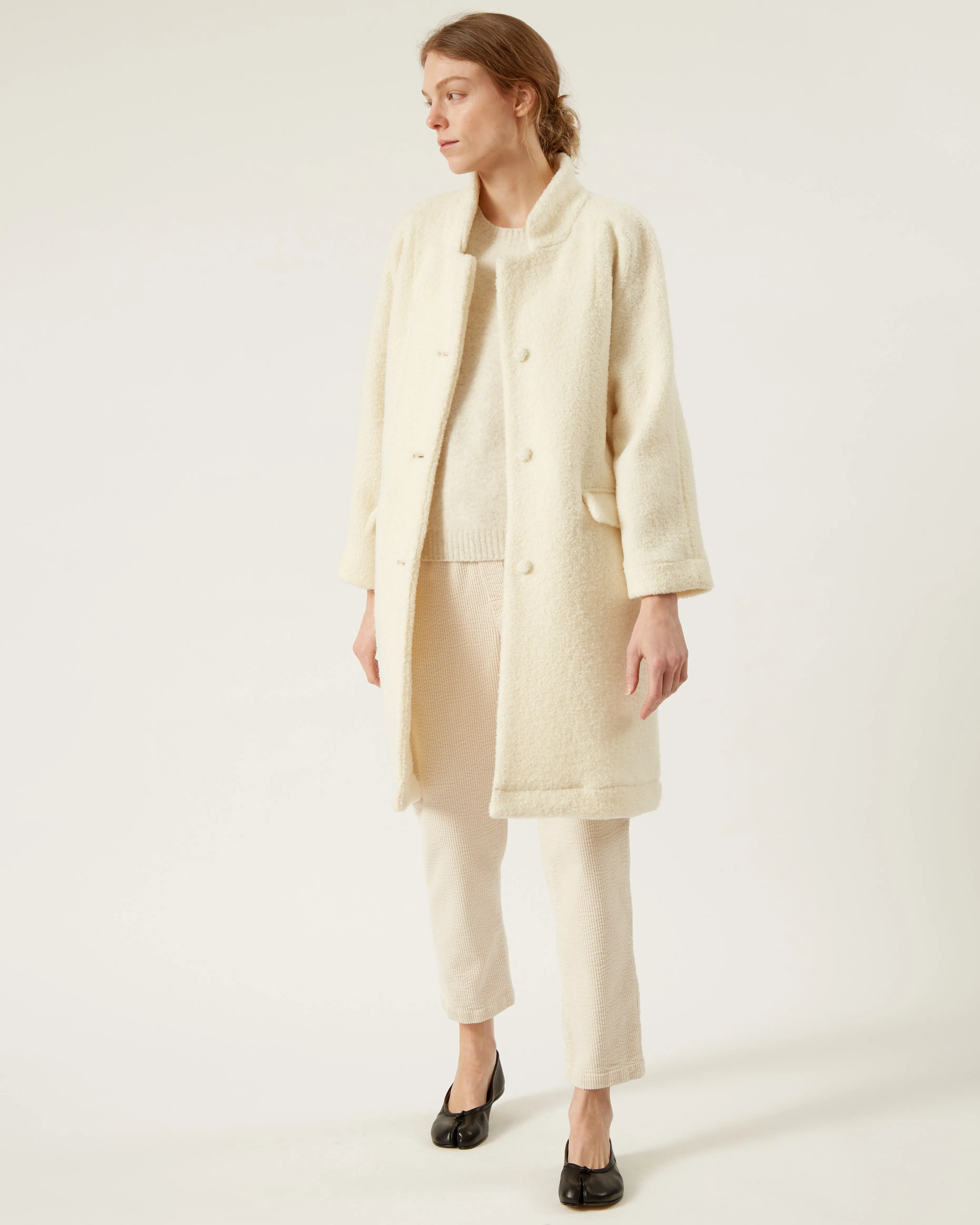 manteau en laine bouclée MAGGIE