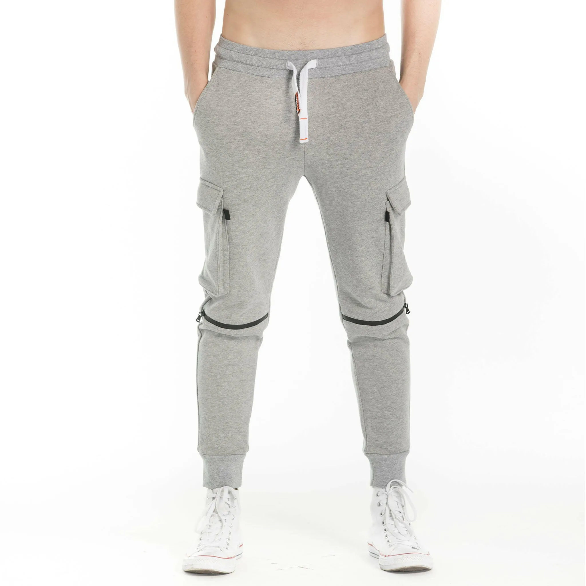 Marled Stretch Knit Baggy Joggers